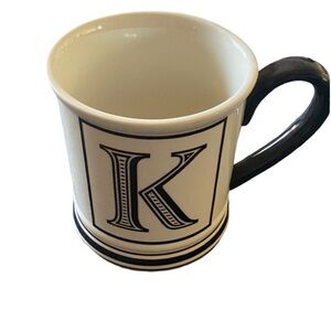 Formation Brands Monogrammed K Mug with Black Handle. 16 Ounce.